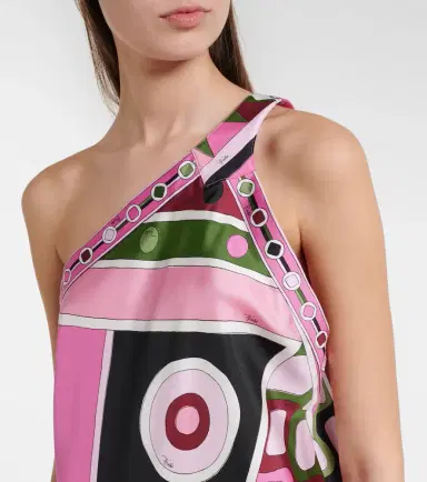 Pucci Vivara asymmetric silk satin minidress | Thumbnail 3