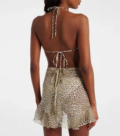 Roberto Cavalli Leopard-print silk beach cover-up | Thumbnail 4