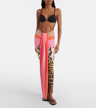 Roberto Cavalli Leopard-print asymmetric maxi skirt | Thumbnail 2