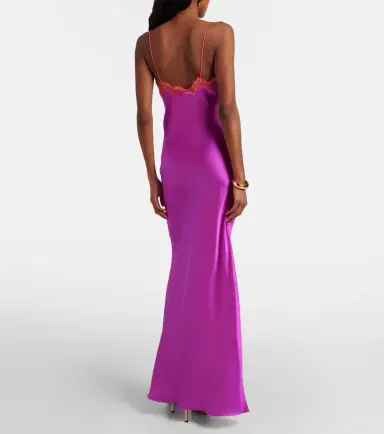 Roberto Cavalli Lace-trimmed silk slip dress | Thumbnail 2