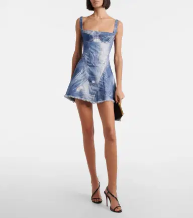 Roberto Cavalli Faded denim minidress | Thumbnail 3
