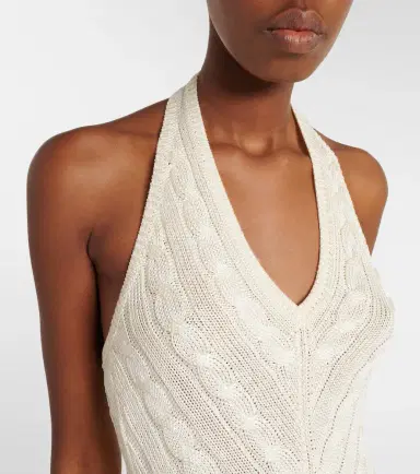 Ralph Lauren Collection Cable-knit halterneck silk top | Thumbnail 2 Ralph Lauren Collection Cable-knit halterneck silk top | Thumbnail 2