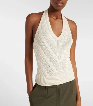 Ralph Lauren Collection Cable-knit halterneck silk top | Thumbnail 3 Ralph Lauren Collection Cable-knit halterneck silk top | Thumbnail 3