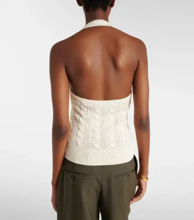 Ralph Lauren Collection Cable-knit halterneck silk top | Thumbnail 4 Ralph Lauren Collection Cable-knit halterneck silk top | Thumbnail 4