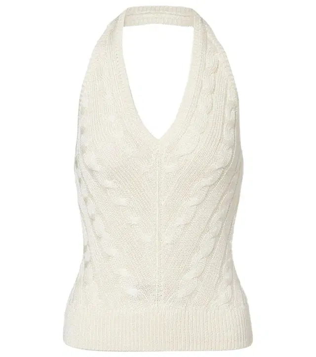 Ralph Lauren Collection Cable-knit halterneck silk top