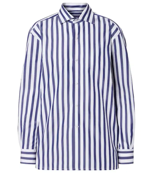 Striped cotton poplin shirt