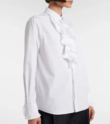 Ralph Lauren Collection Ruffled cotton poplin shirt | Thumbnail 4
