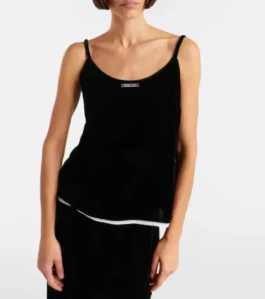 Prada Lace-trimmed velvet camisole | Thumbnail 4