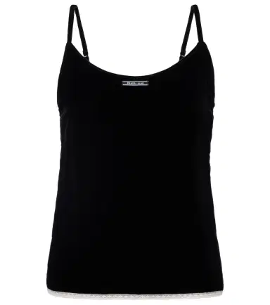 Prada Lace-trimmed velvet camisole | Thumbnail 1