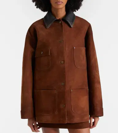 Prada Leather-trimmed suede field jacket | Thumbnail 3