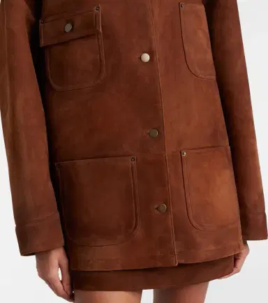 Prada Leather-trimmed suede field jacket | Thumbnail 4