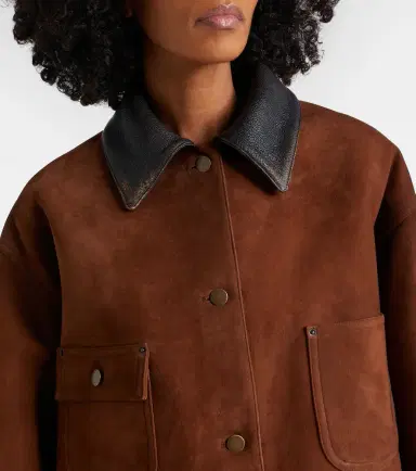 Prada Leather-trimmed suede field jacket | Thumbnail 5