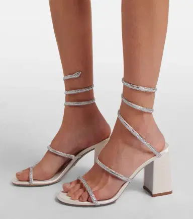 René Caovilla 80 embellished satin sandals | Thumbnail 5 René Caovilla 80 embellished satin sandals | Thumbnail 5