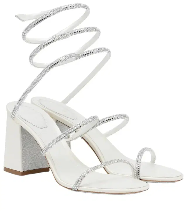 Rene Caovilla 80 embellished satin sandals