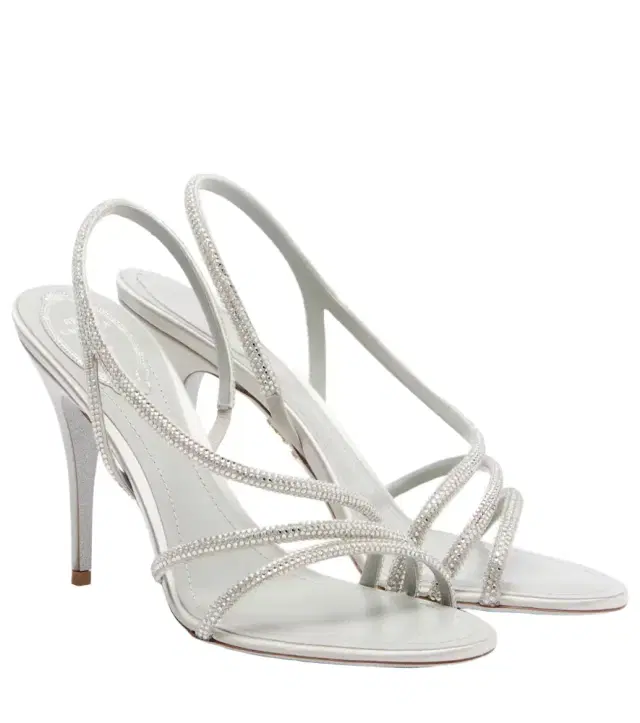 Rene Caovilla Crystal-embellished satin sandals