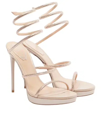 René Caovilla Cleo embellished satin sandals | Thumbnail 1