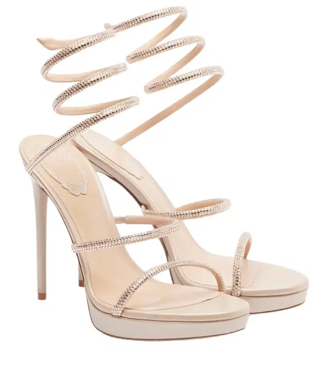Rene Caovilla Cleo embellished satin sandals