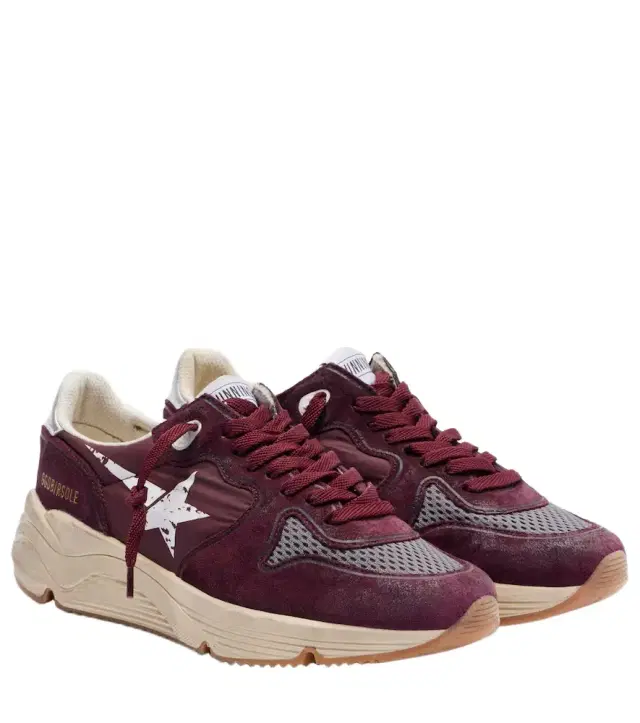 Golden Goose Running Nylon suede-trimmed sneakers