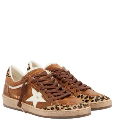 Golden Goose Ball Star calf hair-trimmed suede sneakers | Thumbnail 1