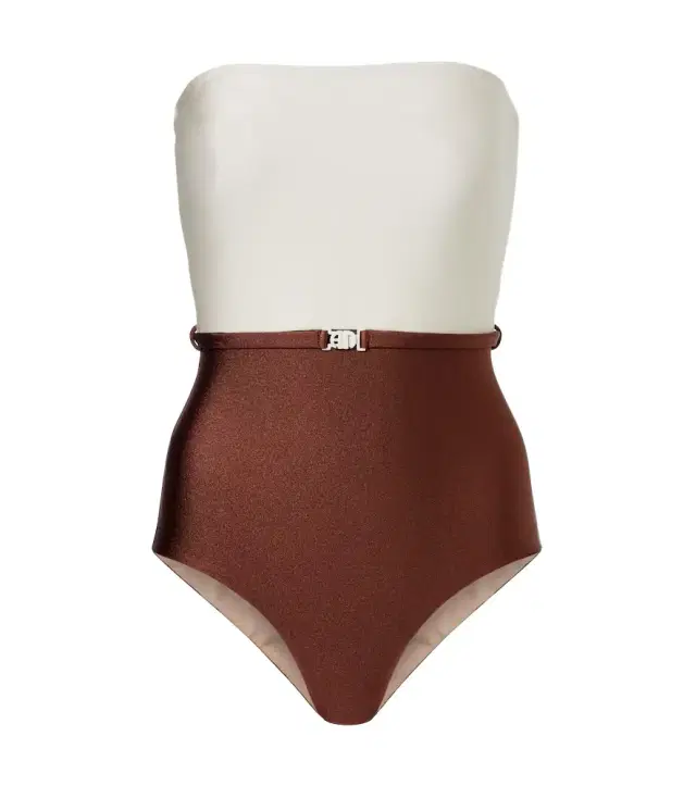 Adriana Degreas Bicolor belted swimsuit