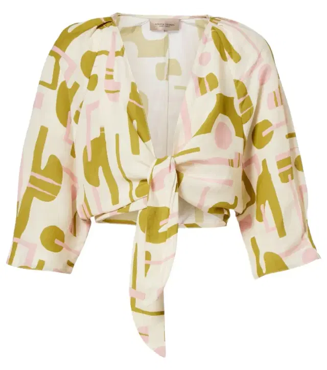 ADRIANA DEGREAS Balearic printed crop top