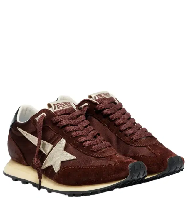 Golden Goose Marathon satin and suede sneakers