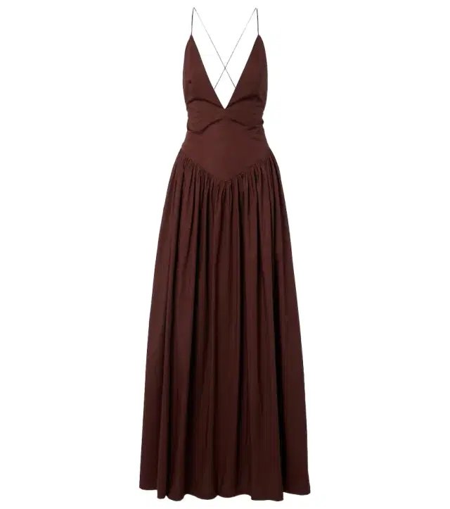 ADRIANA DEGREAS Open-back cotton maxi dress