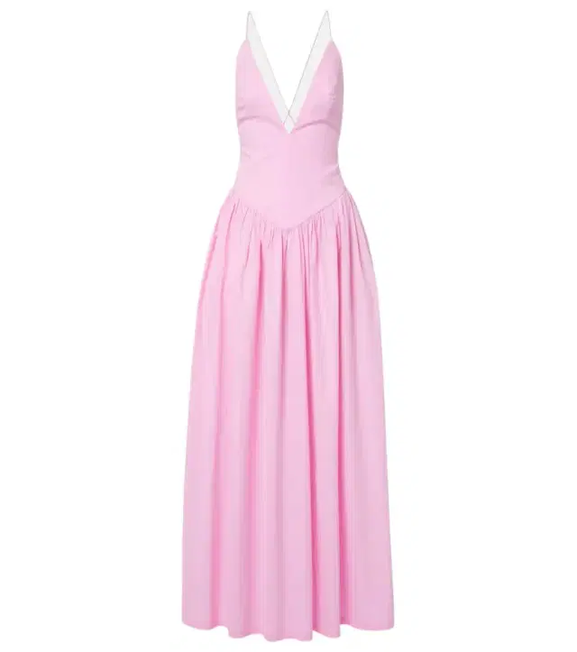 ADRIANA DEGREAS Open-back cotton maxi dress
