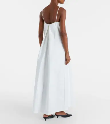 ADRIANA DEGREAS Solid Voluminous draped cotton maxi dress | Thumbnail 5