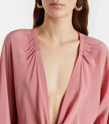 ADRIANA DEGREAS Solid Front gathered crop top | Thumbnail 3