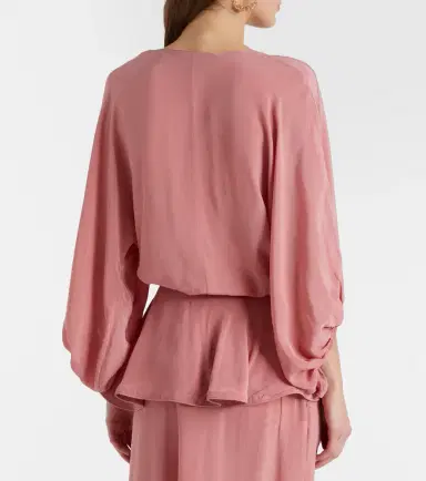 ADRIANA DEGREAS Solid Front gathered crop top | Thumbnail 4