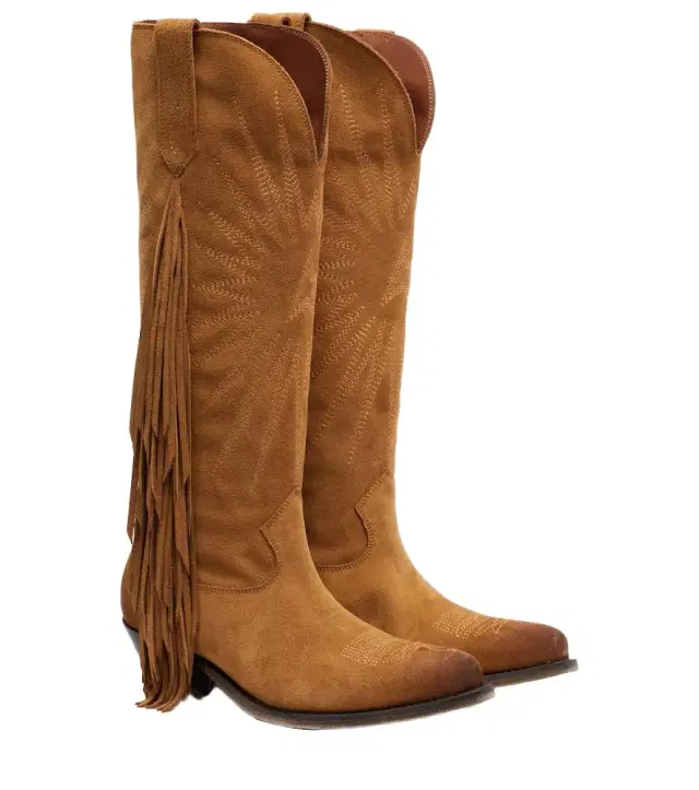 Golden Goose Wish Star fringed suede cowboy boots