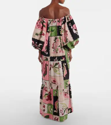 ADRIANA DEGREAS Printed off-shoulder cotton maxi dress | Thumbnail 2 ADRIANA DEGREAS Printed off-shoulder cotton maxi dress | Thumbnail 2