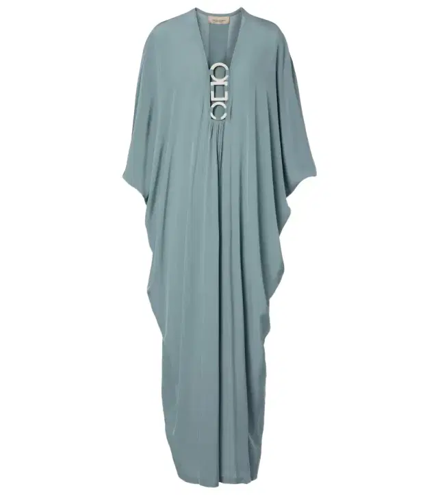 ADRIANA DEGREAS Ring-detail draped kaftan