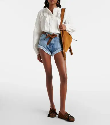 Isabel Marant Eneidala high-rise denim shorts | Thumbnail 4 Isabel Marant Eneidala high-rise denim shorts | Thumbnail 4