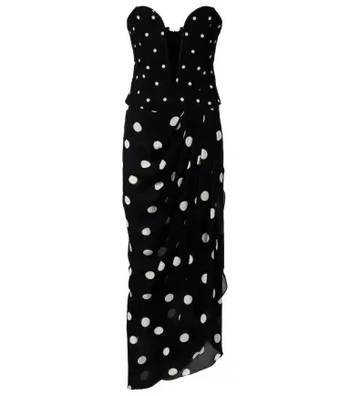 ADRIANA DEGREAS Polka-dot draped midi dress | Thumbnail 1 ADRIANA DEGREAS Polka-dot draped midi dress | Thumbnail 1