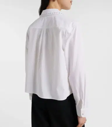 Velvet Jocelyn beaded cotton poplin shirt | Thumbnail 6