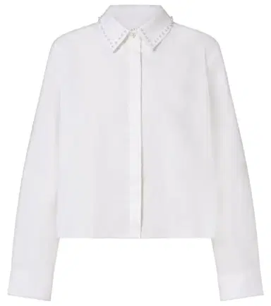 Velvet Jocelyn beaded cotton poplin shirt | Thumbnail 1