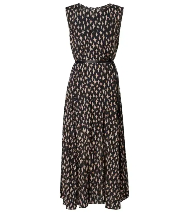 Velvet Kaitlyn beaded cotton-blend midi dress