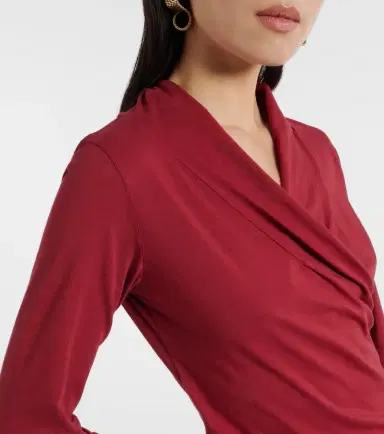 Velvet Meri cotton-blend jersey wrap top | Thumbnail 3