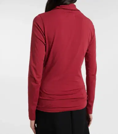 Velvet Meri cotton-blend jersey wrap top | Thumbnail 4