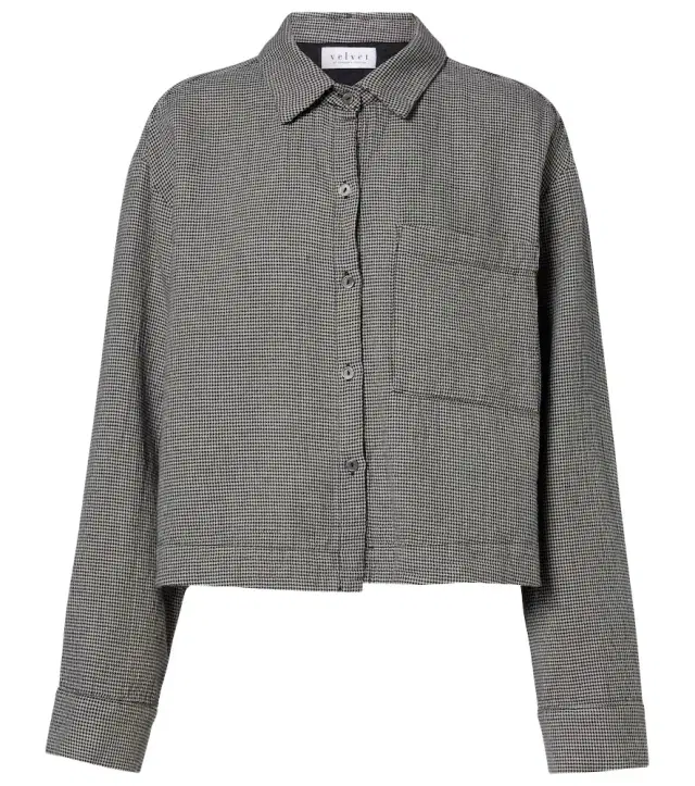 Velvet Adeline houndstooth cotton shirt
