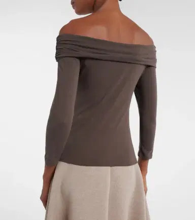Velvet Clarissa off-shoulder cotton-blend top | Thumbnail 2