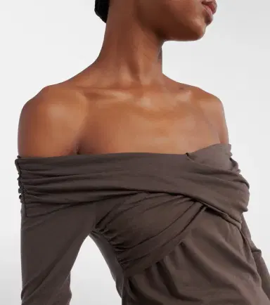 Velvet Clarissa off-shoulder cotton-blend top | Thumbnail 4