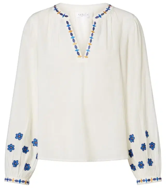Velvet Amani embroidered cotton blouse