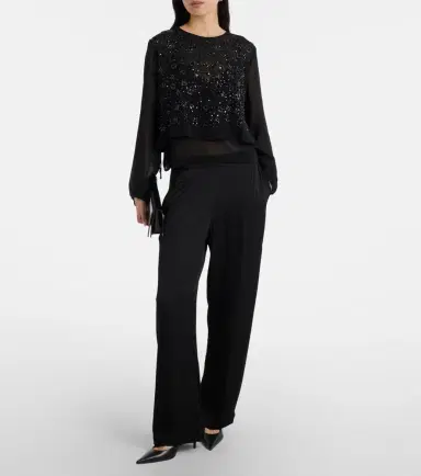 Velvet Marlowe sequinned sheer top | Thumbnail 3 Velvet Marlowe sequinned sheer top | Thumbnail 3