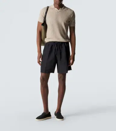 Fedeli Soul linen and cotton polo shirt | Thumbnail 2
