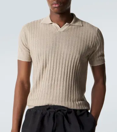 Fedeli Soul linen and cotton polo shirt | Thumbnail 5