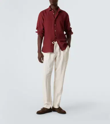 Fedeli Bonifacio linen tapered pants | Thumbnail 4