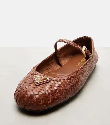 Prada Woven leather Mary Jane flats | Thumbnail 3